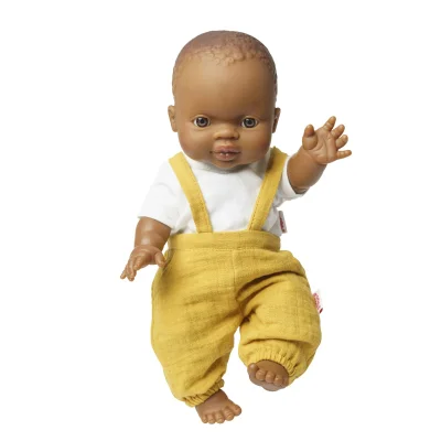 Paola Reina Boy Doll with Heless Honey Yellow Dungarees