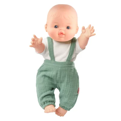 Paola Reina Boy Doll with Heless Sage Green Dungarees