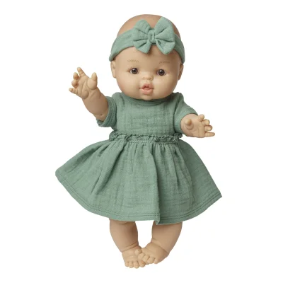 Paola Reina Girl Doll with Heless Sage Green Dress