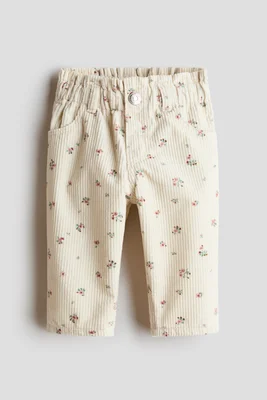 Paper bag corduroy trousers