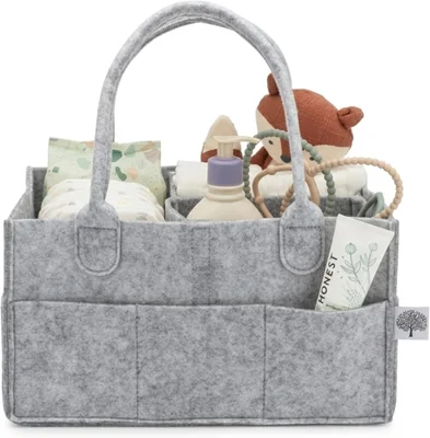 Parker Baby Diaper Caddy - Nursery Storage Bin and Car Organizer for Diapers and Baby Wipes