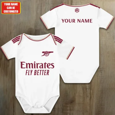 Personalized Arsenal FC Baby Bodysuit, Baby Football Onesie Gift Kids's 3M sold by Sibley Thirst | SKU 71938349 | Printerval UK
