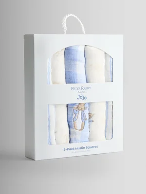 Peter Rabbit Blue Peter Rabbit™ 5-Pack Muslins - Size ONE
