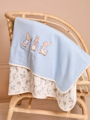 Peter Rabbit Print Reversible Jersey Shawl - Default