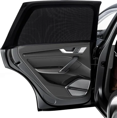 PEYOU Car Window Shades for Baby 2 Pack, Stretchable & Breathable Spandex Rear Side Car Sun Shade for Camping, Blocks Uv Rays & Sun Glare for Kids/Adults/Pets - Medium-(44.9"*19.7")