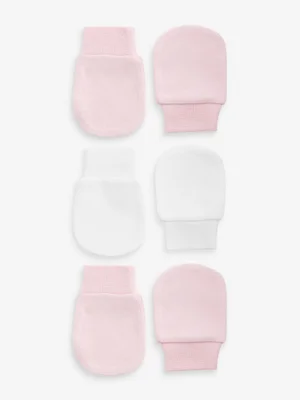 Pink 3 Pack Baby Scratch Mitts - Size ONE - Pink