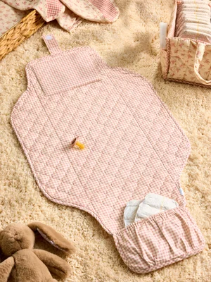 Pink Ditsy Floral Travel Baby Changing Mat - Size ONE