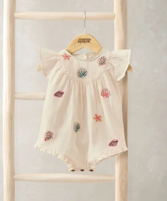 Pink Embroidered Romper