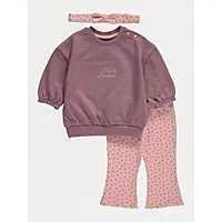 Pink Petite Amour Sweatshirt Leggings and Headband - Pink