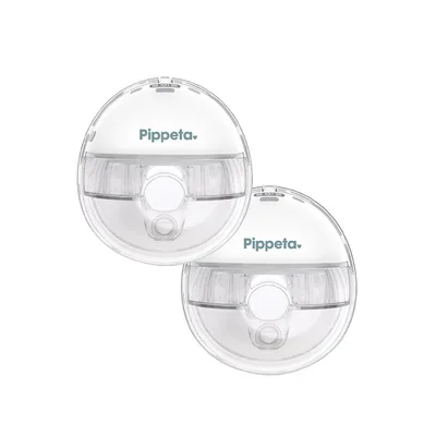 Pippeta Compact LED Hands Free Breast Pump - 2 Pack - White