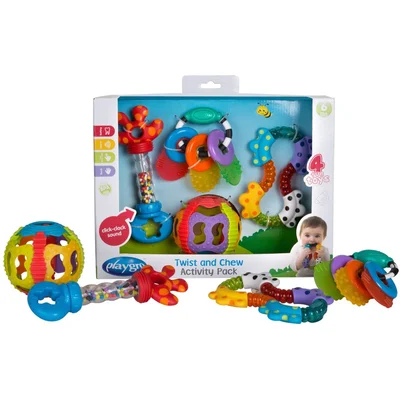 Playgro Twist and Chew Activity Teething Toys 4 Pack - Default