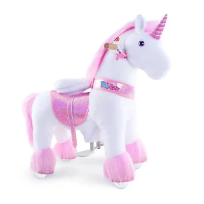 PonyCycle Ride on Pony Toy - Pink Unicorn