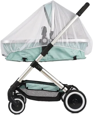 Pram Net, 2 pack Universal Mosquito Fly Bug Insect Net Protection Cover for Pushchair buggy carrycot stroller bassinet basket jogger Travel cot White