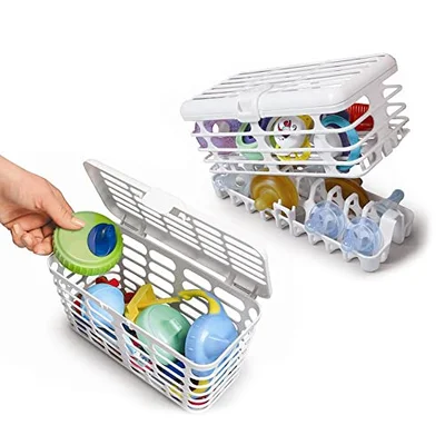 Prince Lionheart Infant & Toddler Dishwasher Basket | Cleaning & Sanitising Feeding Accessories | Large Capacity | BPA, Phthalate, PVC, Latex & Lead Free - White / 1 Count (Pack of 1)