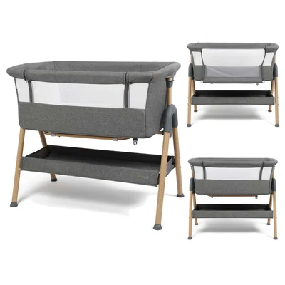 Puggle Dreamy Bedside Crib - Grey - Grey
