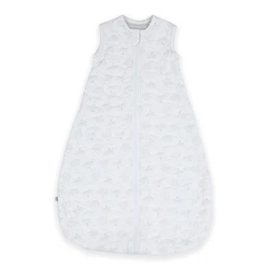 Puggle To The Moon & Back 2.5 Tog Pure Cotton Jersey Quilted Baby Sleeping Bag - White/Grey (0-6 Months)