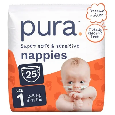 Pura Soft Baby Nappies Size 1 (25 pack)