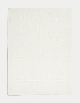 Pure Cotton Cellular Shawl - Ivory Mix