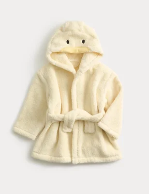 Pure Cotton Duck Hooded Robe (0-36 Mths) - Yellow