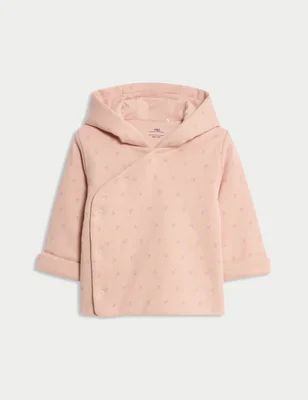 Pure Cotton Floral Wadded Jacket (0-12 Mths) - Light Caramel