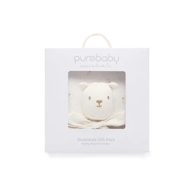 Purebaby Bunny Comforter & Swaddle Set