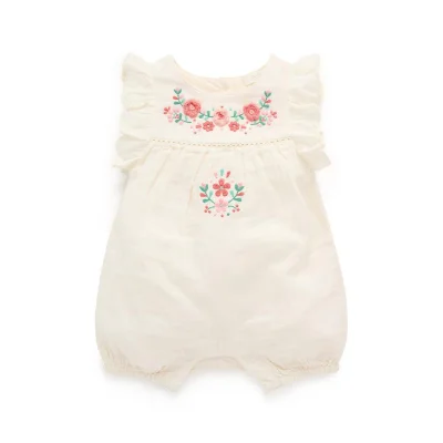 Purebaby Embroidered Romper