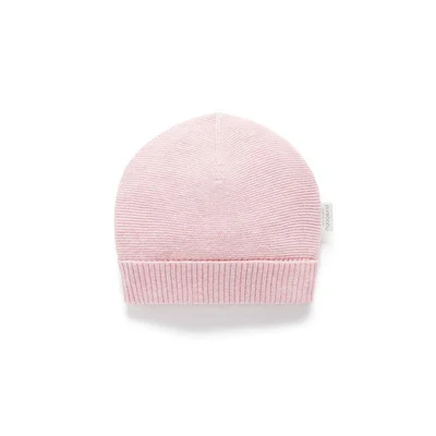 Purebaby Knit Baby Hat - Pink Melange