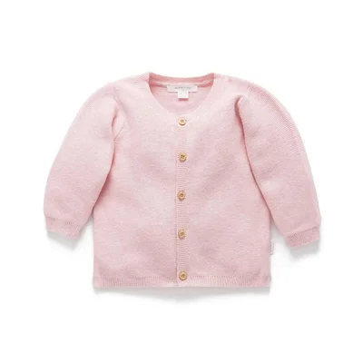 Purebaby Knit Cardigan - Pink Melange / 12-24m