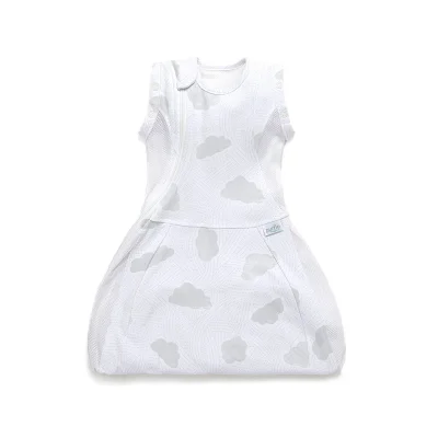 Purflo Swaddle To Sleep Sleeping Bag 0.5 Tog 0-4m Lightweight - Cotton Clouds