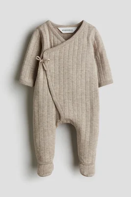 Quilted jersey romper suit