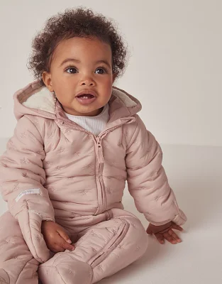 Recycled Star Quilted Pramsuit (0–24mths)