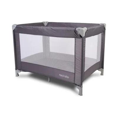 Red Kite Black Sleep Tight Travel Cot - Grey