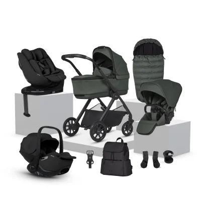 Reef 2 Pewter Travel System Ultimate 360 Family Car Seat Bundle (12 piece)