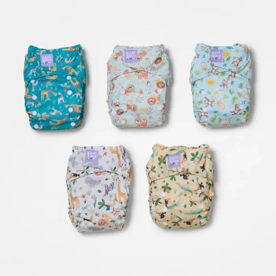Revolutionary Reusable Nappy Bundle 5 Pack in Wild Life - Default