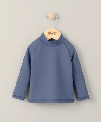 Ribbed Rash Top Swimwear - Blue - 3-6 Months