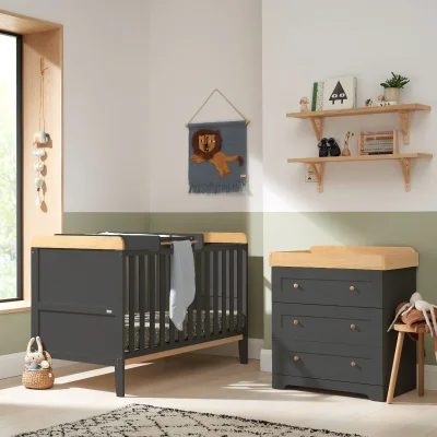 Rio 2 Piece Room Set - Honey Oak / Slate Grey - Slate / Honey Oak