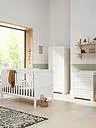 Rio 5 Piece Furniture Set - White (Cot Bed, Cot Top Changer, Sprung Mattress, Chest Changer, Wardrobe)