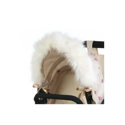 Roma Dolls Pram Hood Fur - Cream