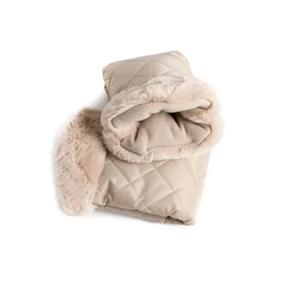 Roma Pram Fur Hand Mitts - Feather