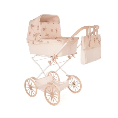 Roma Teddy Reborn Dolls Pram - Brown