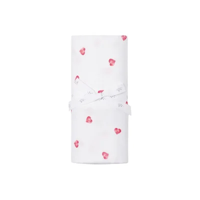 Rosa & Blue Muslin Swaddle - Pink Heart / 110x110cm
