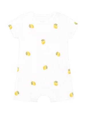 Rosa & Blue Baby Lemon Romper Suit, White