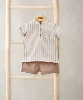 Rust Shirt & Shorts Outfit Set