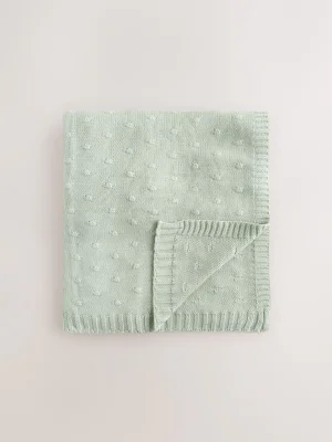 Sage Green Baby Bobble Blanket