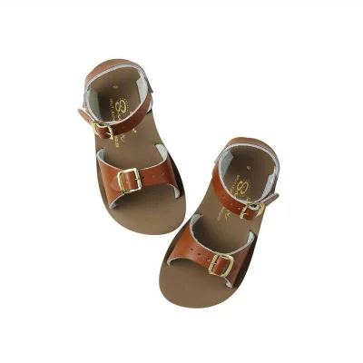 Salt-Water Sun-San Kids Sandals - Surfer - Tan - SW 9 Child (UK 8) / Tan