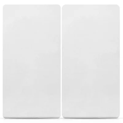 Sasma Home - 2 x Cot Fitted Sheets 120x60cm - 100% Cotton, Soft breathable baby cot sheets (White)
