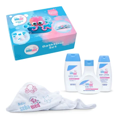 Sebamed Baby Bathtime Buy Big Bundle | Includes, Baby Lotion, Bubble Bath, Shampoo and Gentle Wash | - Gentle Wash 200ml + Baby Body Lotion 100ml + Bubble Bath 200ml + more