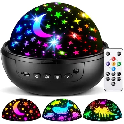 Sensory Toys Baby Toys,93 Lighting Mode Sensory Lights,Dimmable+Timer+Remote Star Projector Baby Lights Projector,360°Rotate Baby Night Light Kids Night Light Projector,Baby Boy Gifts Baby Girl Gifts