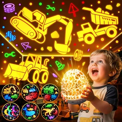 Construction Digger Sensory Light Toy - Yellow
