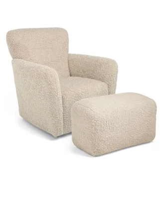 Settle Swivel Nursing Chair & Stool - Biscuit Teddy